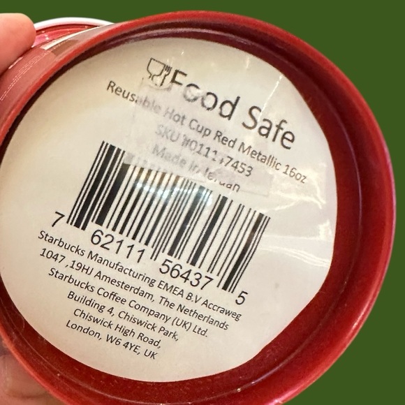 NWT Starbucks Metallic Red Reusable Hot Cup-EU Edition - Picture 3 of 3